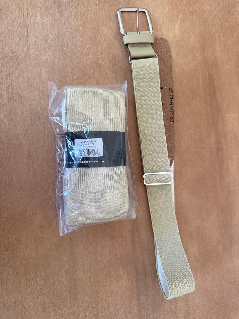 Softball Set Vegas Gold Belt (Champro) and Socks (TCK) set Medium
